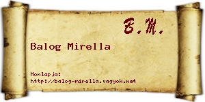 Balog Mirella névjegykártya
