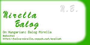 mirella balog business card